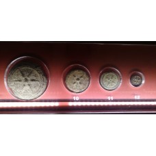 Etruscan coins, 3rd century, six-point sun symbol, cross